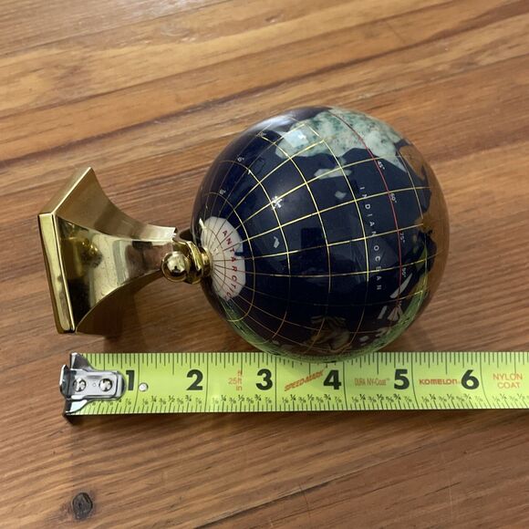 Macheli Blue Lapis Desktop Globe Semi-Precious Gemstones 3 x 6 in - Picture 5 of 13